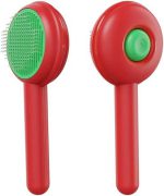 تصویر برس گربه با دکمه تخلیه مدل همبرگری