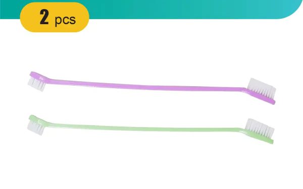 تصویر مسواک گربه و سگ دو طرفه M-pets