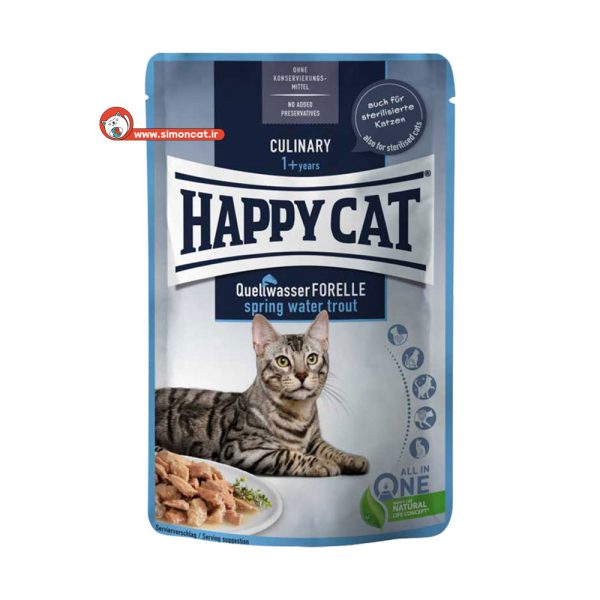 پوچ گربه عقیم شده Happy Cat با طعم ماهی قزل آلا