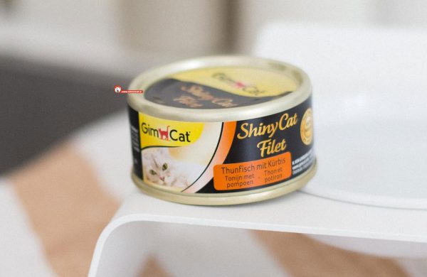 تصویر کنسرو غذا گربه Gim Cat ماهی با کدو حلوایی