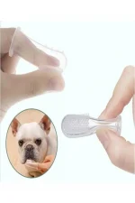 تصویر مسواک انگشتی سیلیکونی گربه و سگ