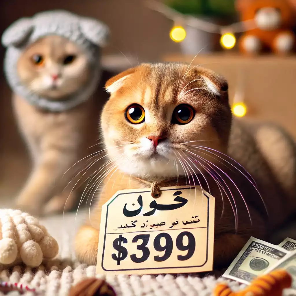 تصویر گربه اسکاتیش با مزه