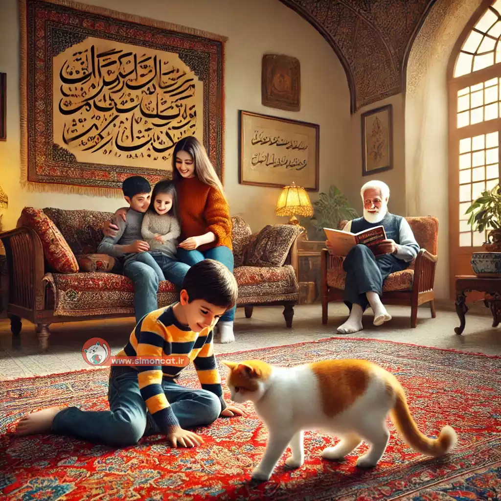 گربه در جمع خانواده ایرانی