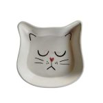 ظرف آب و غذا گربه سرامیکی طرح ناراحت