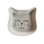 ظرف آب و غذا گربه سرامیکی طرح CAT خوشحال