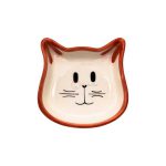 ظرف سرامیکی آب و غذا گربه رنگ آجری