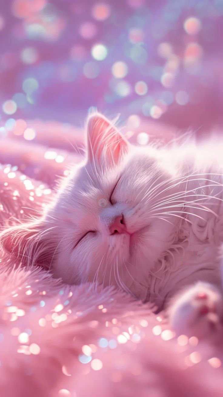 عکس گربه فانتزی صورتی برای نقاشی
