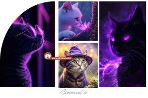 عکس گربه گوگولی بنفش