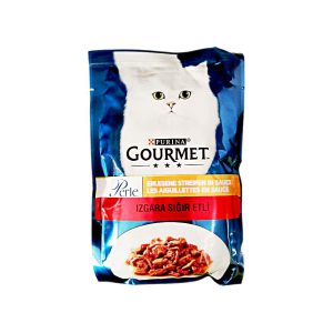 پوچ گربه با طعم گوشت گاو در سس گورمت (gourmet)