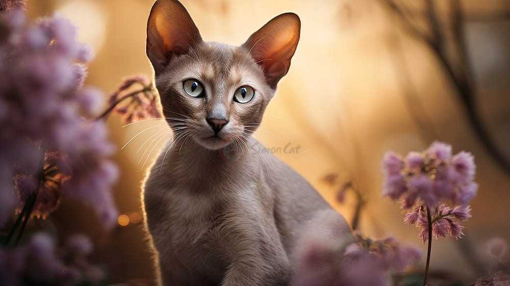 گربه قهوه ای در باغ