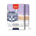 پوچ گربه wanpy طعم مرغ و خرچنگ 85 گرم