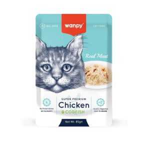 پوچ گربه با طعم مرغ و ماهی کاد (Wanpy)