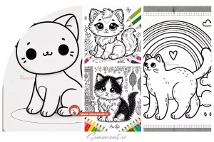 عکس گربه برای رنگ آمیزی