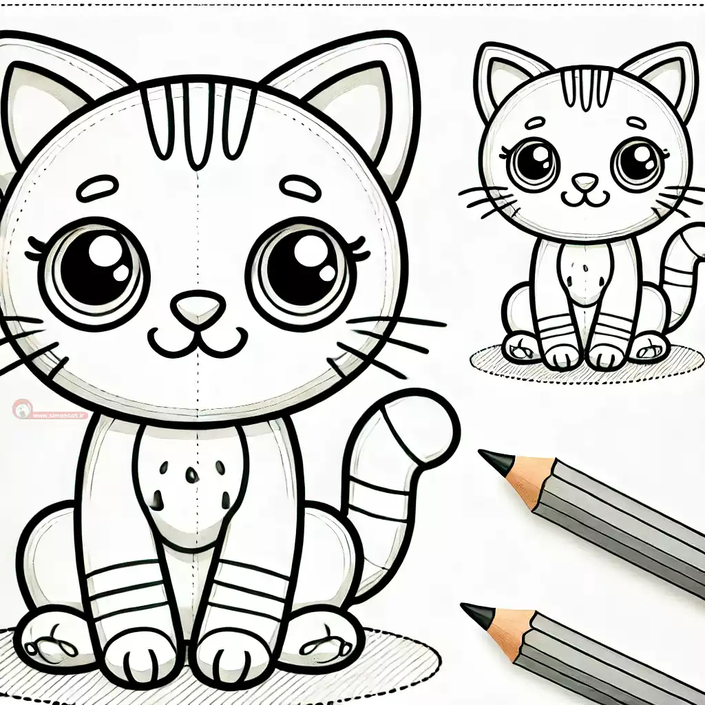 عکس گربه برای رنگ امیزی
