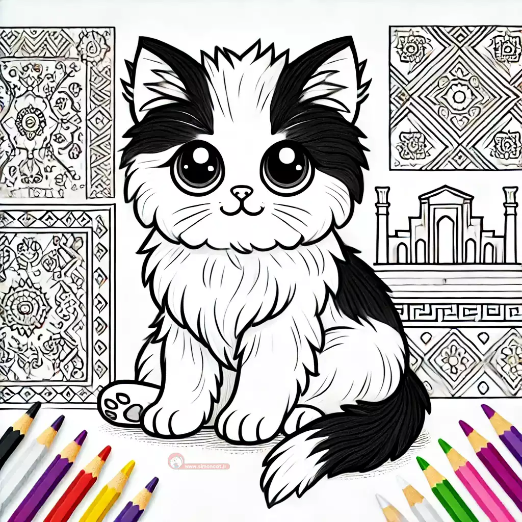 عکس گربه خانگی برای رنگ آمیزی