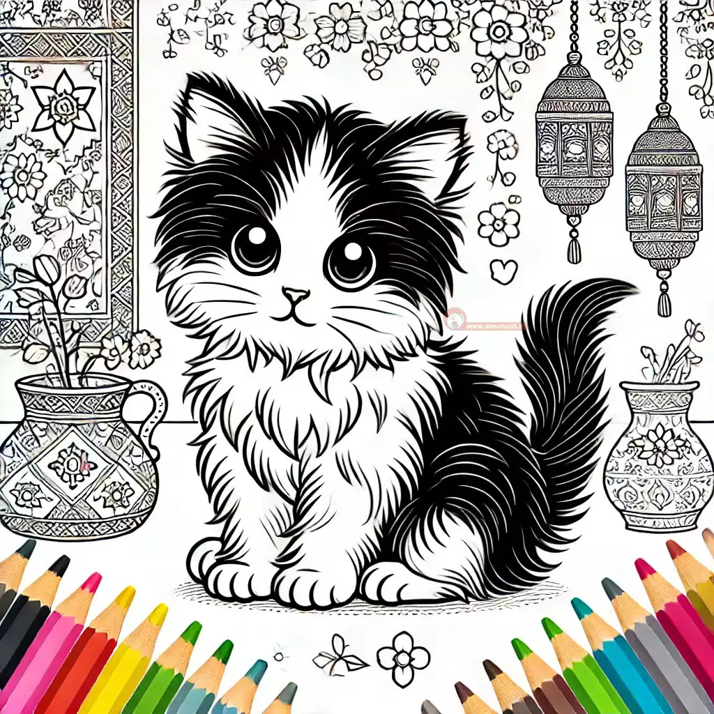 عکس گربه پرشین برای رنگ آمیزی