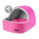 لانه و جای خواب مخصوص گربه و توله سگ نیناپت مدل بیفو رنگ صورتی پررنگ