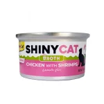 کنسرو گربه جیم کت طعم مرغ و میگو مدل آبگوشتی شاینی کت