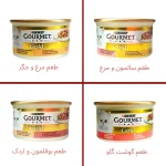 کنسرو گربه گلد گورمت گوشت تکه ای در سس با 4 طعم