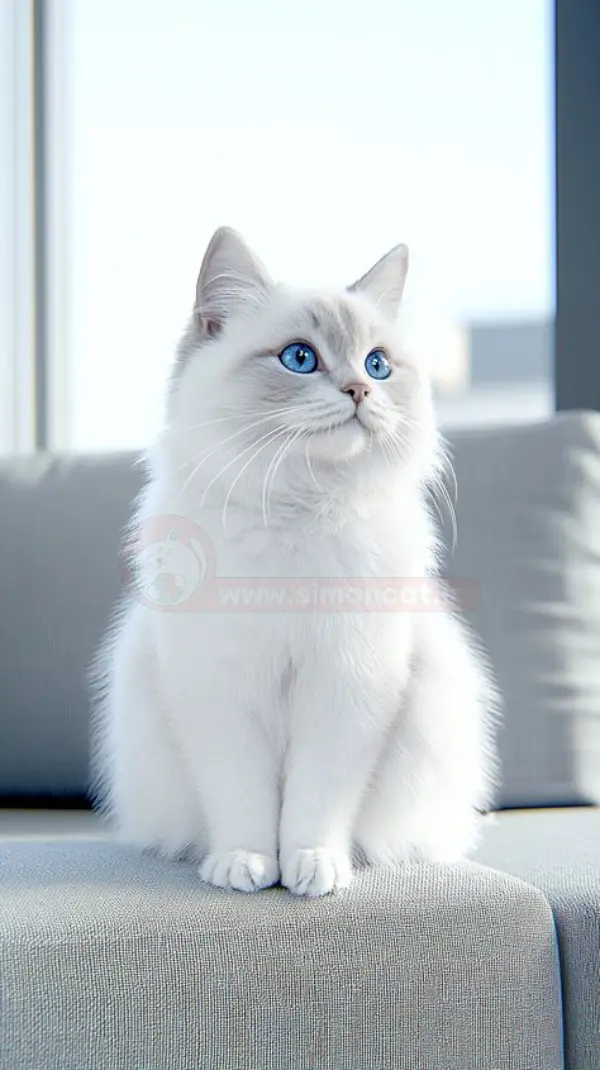 گربه سفید چشم آبی