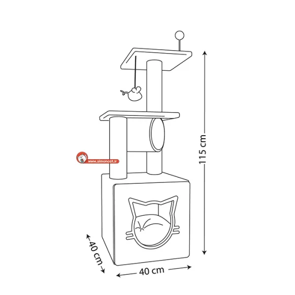ابعاد درخت گربه نیناپت مدل A
