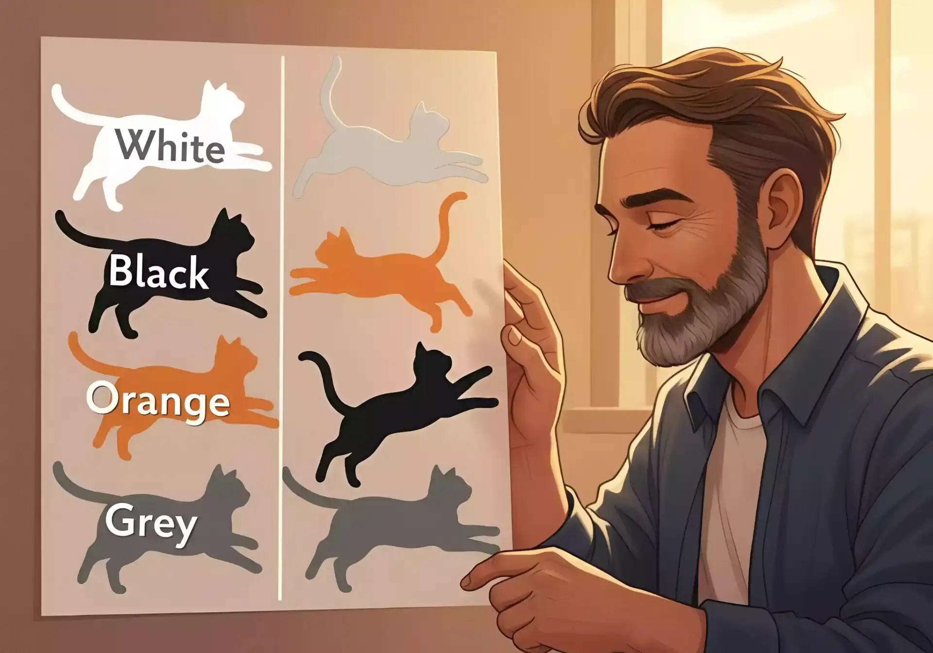 نامگذاری گربه ها بر اساس رنگ