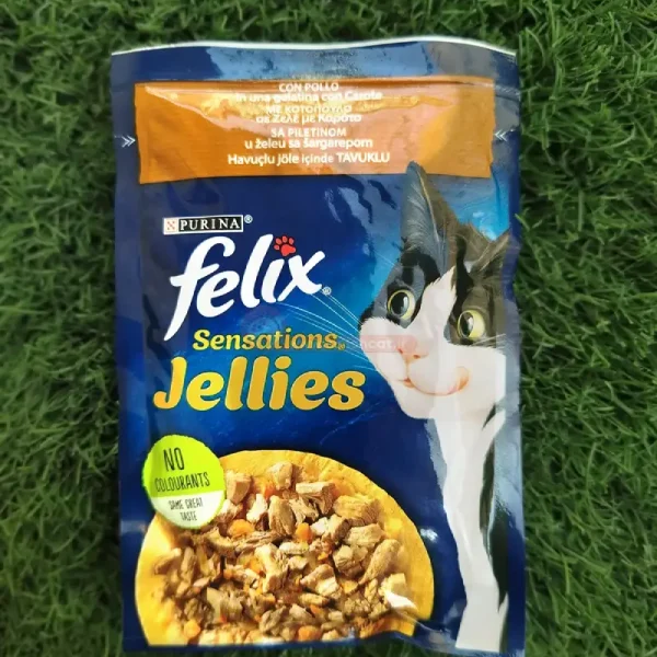 پوچ فلیکس گربه مرغ و هویج در ژله ۸۵ گرم