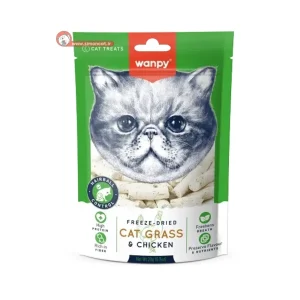 تشویقی گربه ونپی علف گربه و مرغ خشک فریز شده