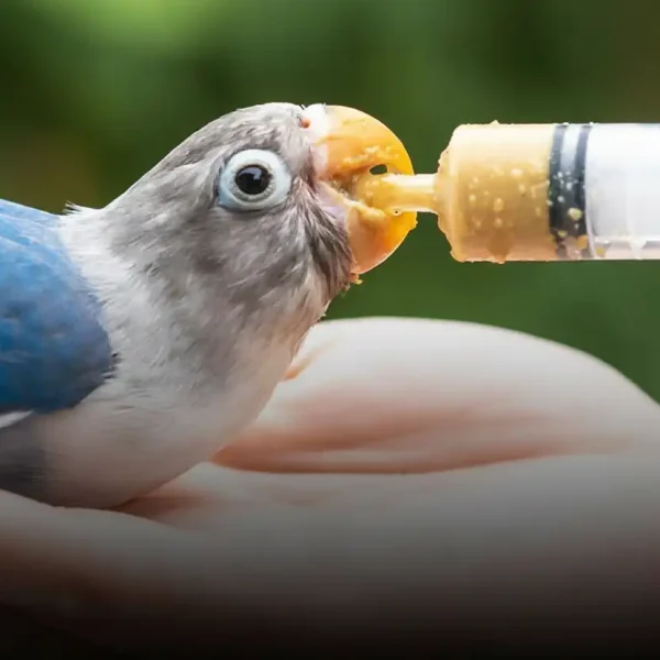 طوطی در حال خوردن سرلاک