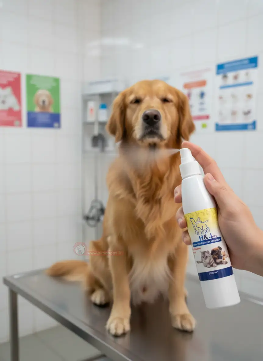 نحوه استفاده اسپری آرامش بخش سگ و گربه برند اچ اند جی پت