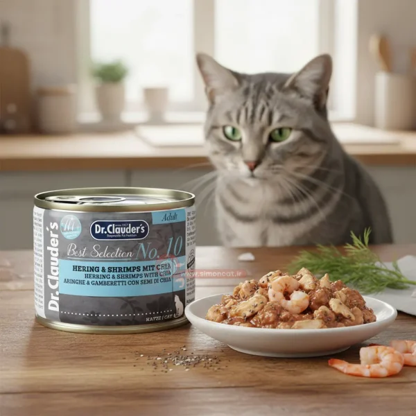 کنسرو گربه با طعم میگو و ماهی دکتر کلادرز