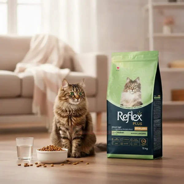 مشخصات غذای خشک گربه عقیم شده رفلکس پلاس استرلایزد